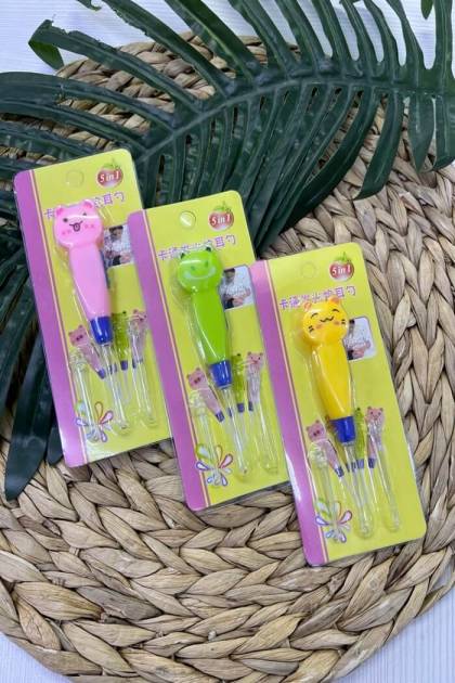 Ухочистки с подсветкой (Цвет: Розовый, Рисунок: Медвеженок)