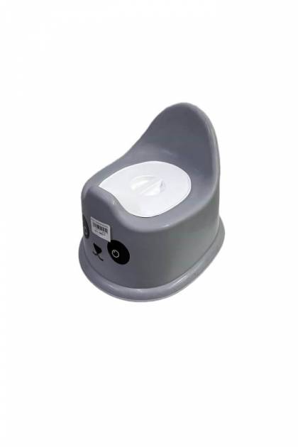 Горшок серый с мордашкой