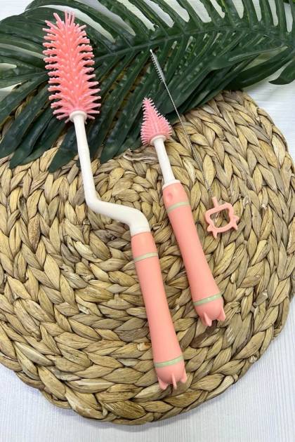 Набор ёшиков для бутылочек, коралловый