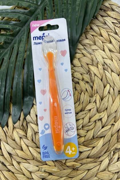 Ложка Силикон Mepsi 3мес+ (Цвет: Оранжевый)