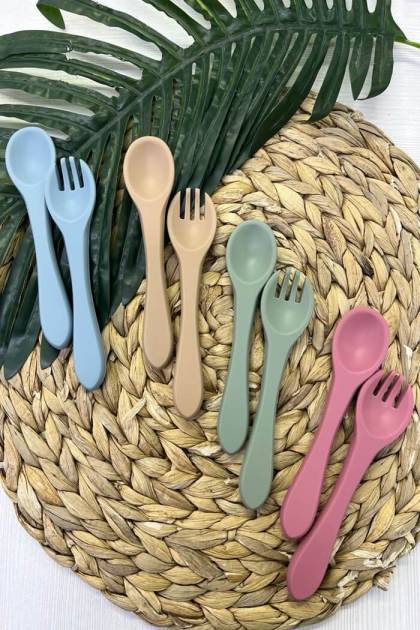 Ложка вилка силикон (Цвет: Серо-голубой)