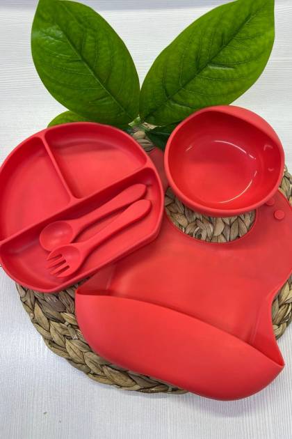 Набор посуды силикон Красный 5/1