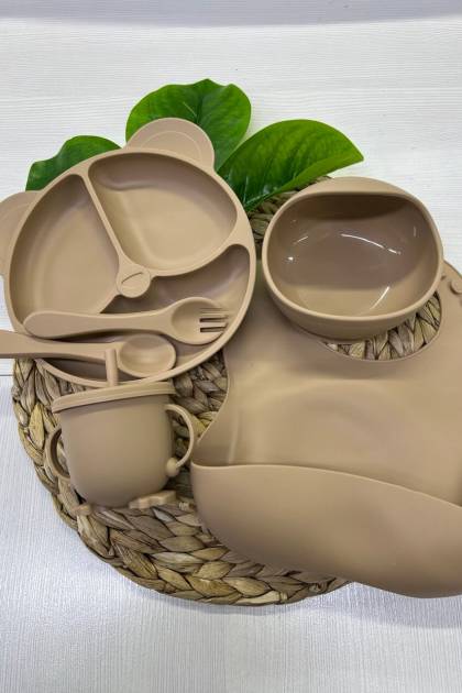 Набор посуды силикон Бежевый 6/1