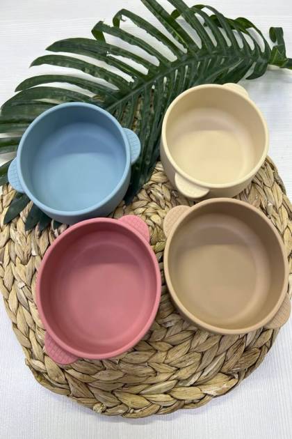 Чашка силикон с ручками (Цвет: Темно-бежевый)