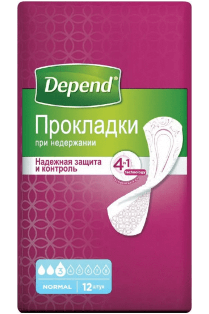 Прокладки гигиенические Depent Normal при недержании 12 штук