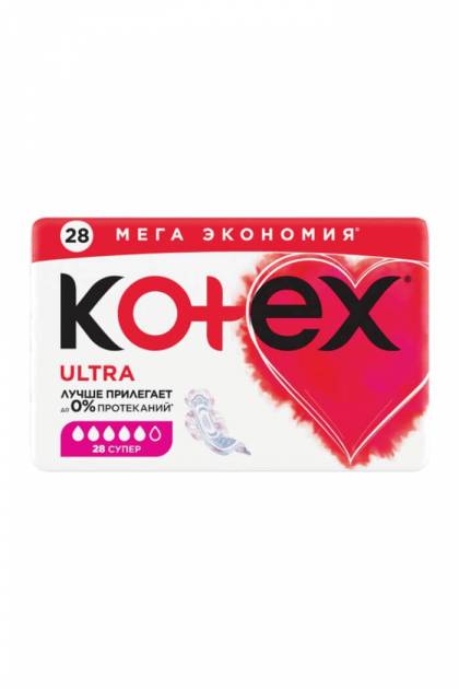Прокладки гигиенические Kotex ultra soft Normal 28 штук