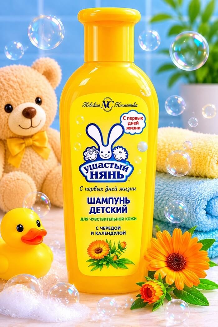 Шампунь с чередой и календулой Ушастый нянь