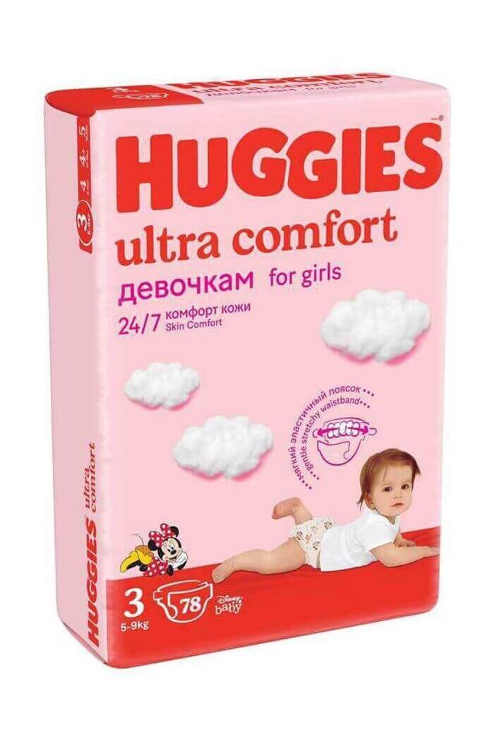 Подгузники Huggies Ultra comfort девочка 3 78 шт