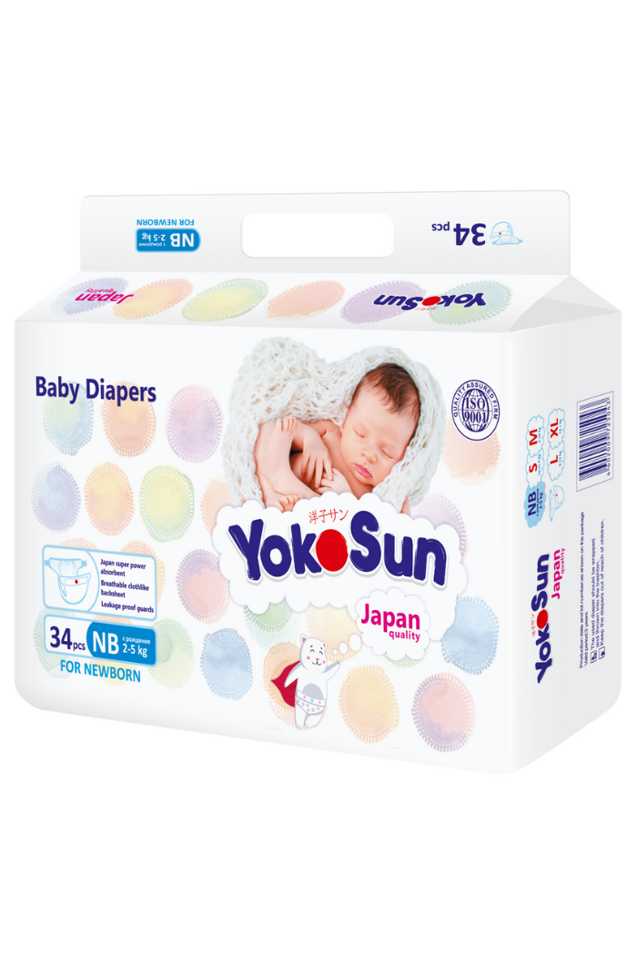 Подгузники Yocosun NB-34 шт