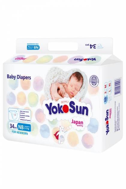 Подгузники Yocosun NB-34 шт