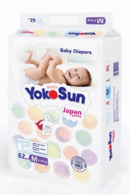 Подгузники Yocosun М-62 шт