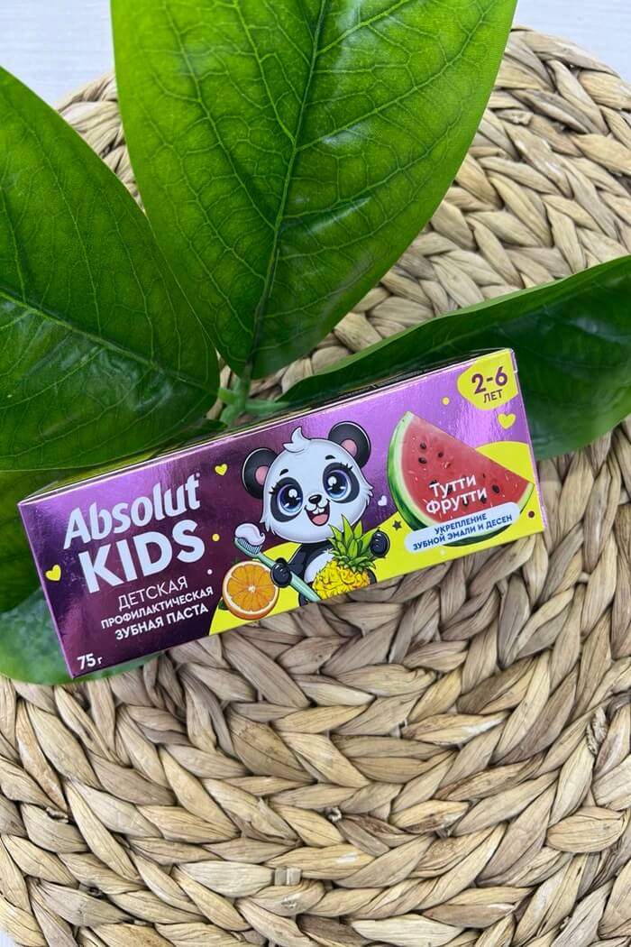 Зубная паста Детская Тутти Фрутти Absolut kids 2-6 лет 75гр