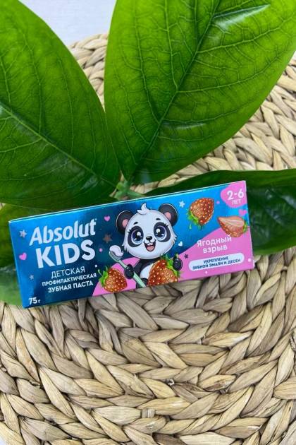 Зубная паста Детская Ягодный взрыв Absolut kids 2-6 лет 75гр
