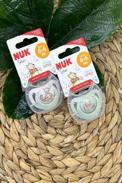 Соска Силикон NUK 0-6мес  (Цвет: Зеленый «Мишка»)