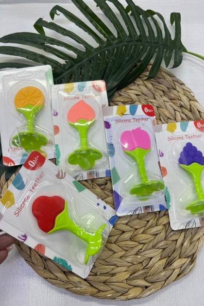 Прорезыватели грызунки на ножке Фрукты (Цвет: Фиолетовый, Рисунок: Виноград)