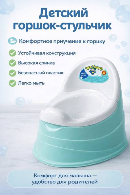 Горшок детский 1+ ментоловый