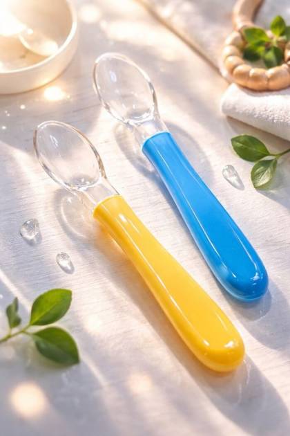 Ложка Силикон прозрачная цветная (Цвет: Синий)