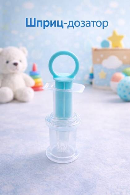 Шприц дозатор для лекарства бирюзовый