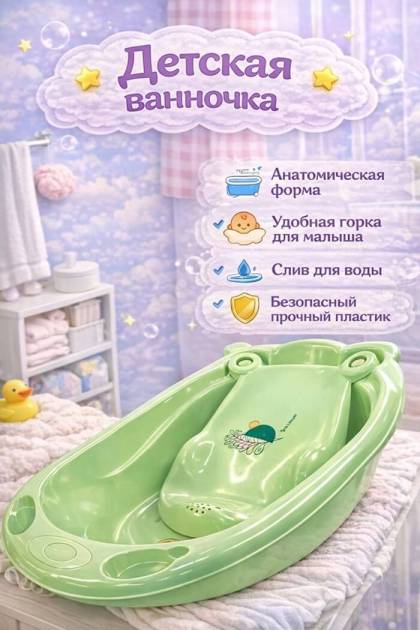 Ванночка 2 в 1 зелёная