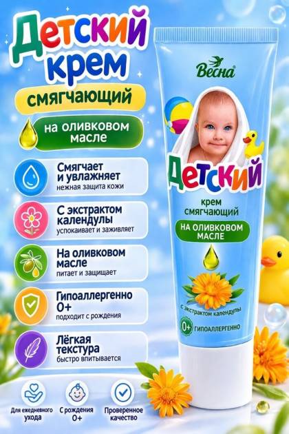 Крем детский смягчающий с календулой 75 мл