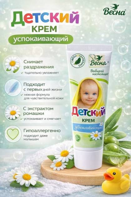 Крем детский успокаивающий с ромашкой