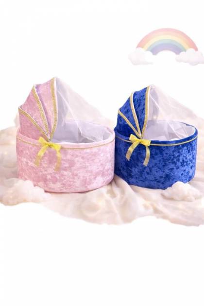 Корзина-каляска для подарка (Цвет: Синий)