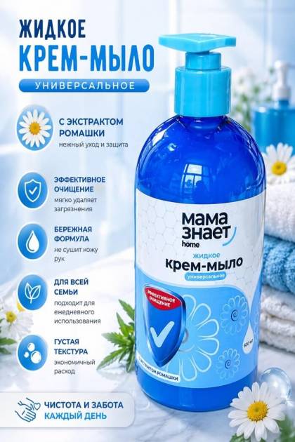Крем-мыло жидкое с ромашкой  Мама знает