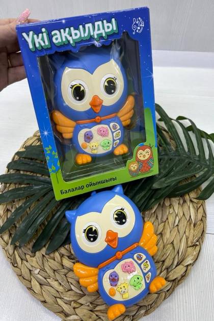 Погремушка музыкальная Совёнок синий