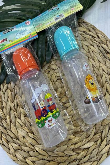 Бутылочка для кормления Бусинка 3мес+ 240мл (Цвет: Оранжевый)