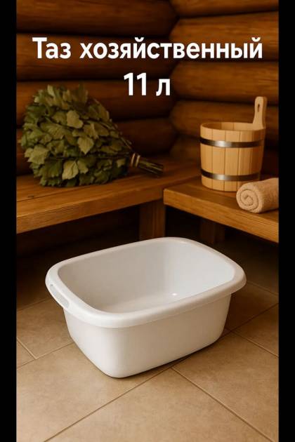 Таз пластиковый овальный белый