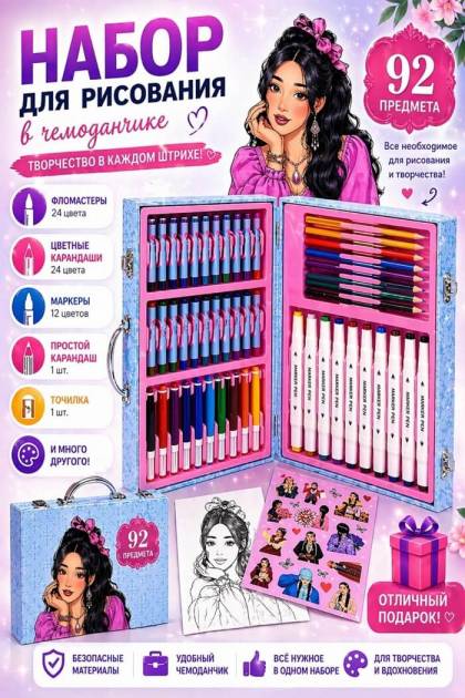 Набор для рисования 92 предмета