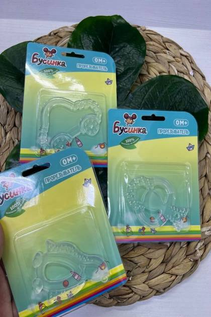 Прорезыватель силикон Бусинка 0+ (Цвет: Прозрачный «Пингвин»)