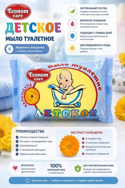 Мыло детское с календулой 200 гр