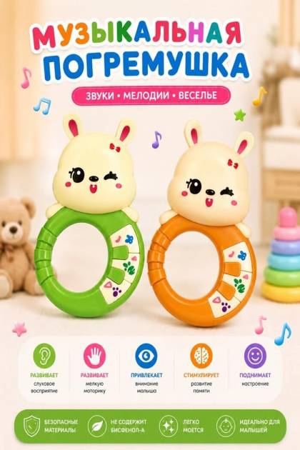 Игрушка на батарейках Зайчик (Цвет: Песочный)