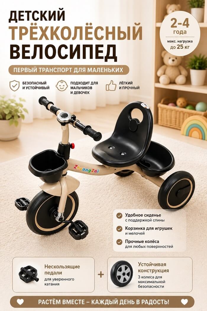 Детский трёхколёсный велосипед