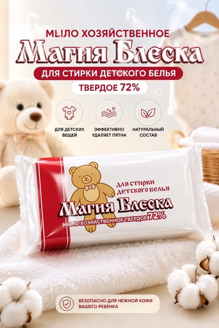 Мыло хозяйственное для стирки детского белья