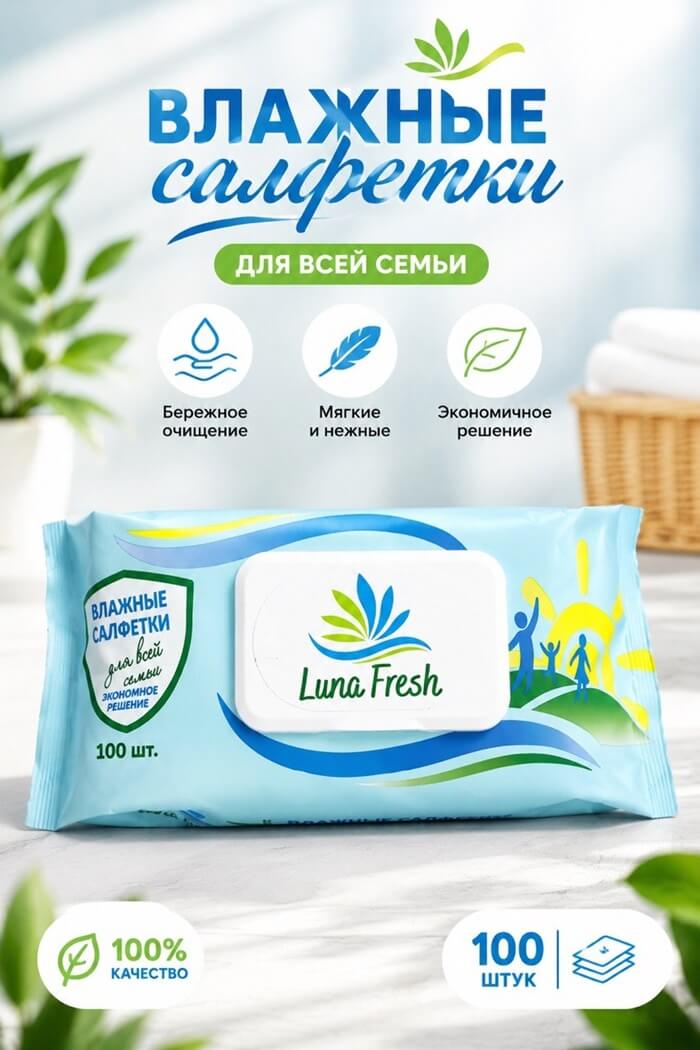 Влажные салфетки Lyna Fresh 100 шт
