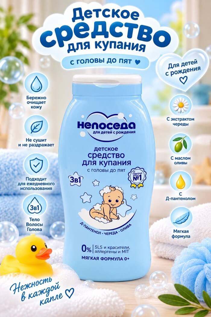 Средство для купания малыша Непоседа 200 мл